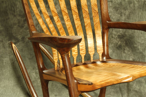 Quilted Maple Sculpted Rocking Chair