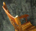 Mahogany and Zebrawood Sculpted Rocking Chair