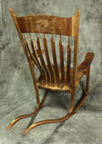 Walnut and Curly Maple Sculpted Rocking Chair