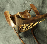 Walnut and Curly Maple Sculpted Rocking Chair