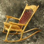 Spalted Maple Sculpted Rocking Chair with Purpleheart Accents