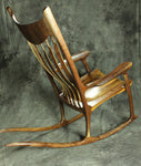 Zebrawood and Walnut Sculpted Rocking Chair