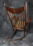 Curly Maple and Walnut Sculpted Rocking Chair