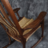 Curly Maple and Walnut Sculpted Rocking Chair