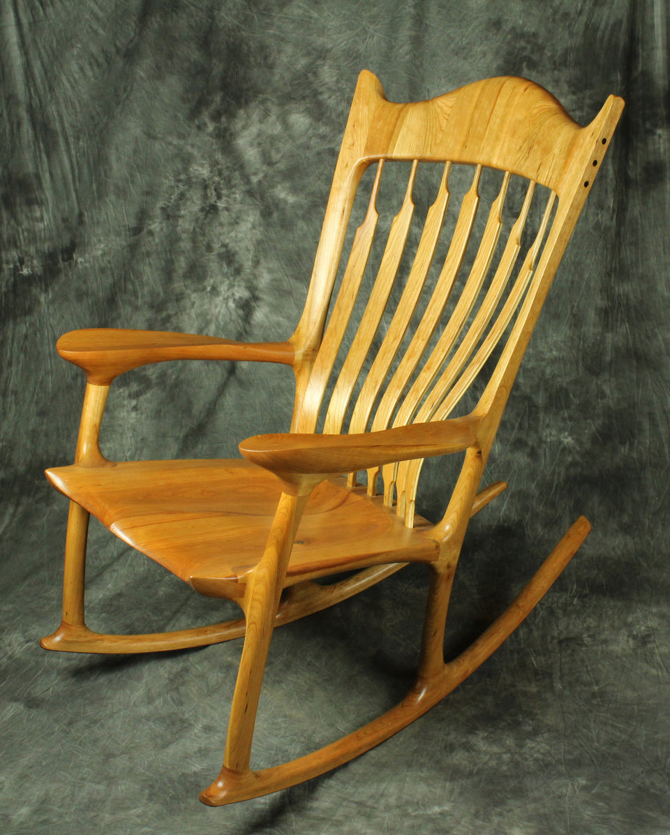 Cherry Sculpted Rocking Chair – Cummings Fine Woodworking